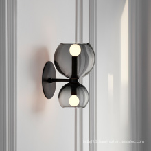 2021 Hot Sale Indoor Modern Nordic Decorative Fixture Bedroom E14 Glass Ball Home Wall Lamp